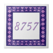 Rosa und Lila Hausnummer Fliese (Vorderseite)