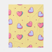 Rosa und Lila Herz Fleecedecke (Vorderseite)