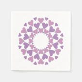 Rosa und lila Herz Serviette (Vorderseite)