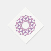 Rosa und lila Herz Serviette (Ecke)