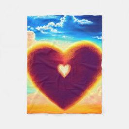 Rosa und Lila Herzblanke Fleecedecke