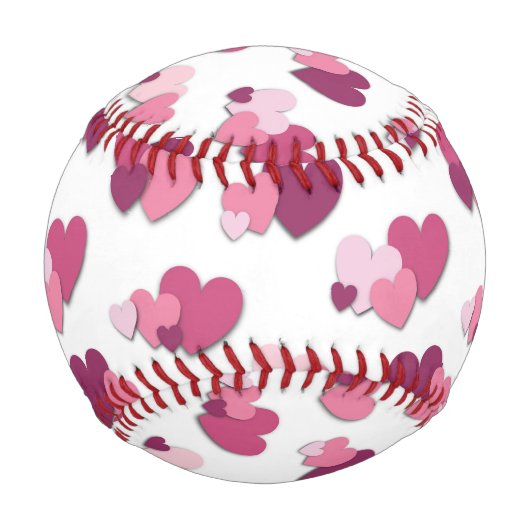 Rosa und Lila Herzen Baseball (Rückseite)