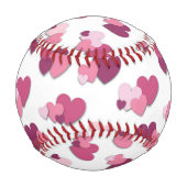 Rosa und Lila Herzen Baseball (Vorderseite)