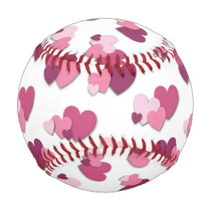 Rosa und Lila Herzen Baseball