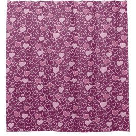 Rosa und Lila Herzen Duschvorhang