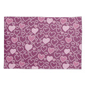 Rosa und Lila Herzen Kissenbezug (Rückseite)
