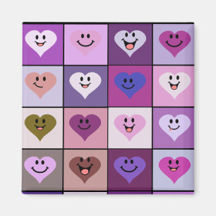 Rosa und Lila Herzen Magnet