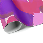 Rosa und lila Herzenspackpapier Geschenkpapier (Rolleneckpunkt)