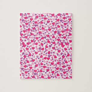 Rosa und Lila Herzklopfe Puzzle