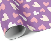 Rosa und Lila Herzklopfpapier Geschenkpapier (Rolleneckpunkt)