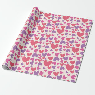 Rosa und Lila Herzklopfpapier Geschenkpapier