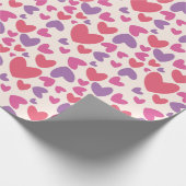 Rosa und Lila Herzklopfpapier Geschenkpapier (Ecke)