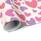 Rosa und Lila Herzklopfpapier Geschenkpapier (Rolleneckpunkt)
