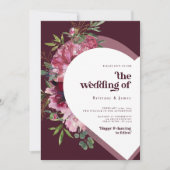 Rosa und lila Herzromantik Einladung (Vorderseite)