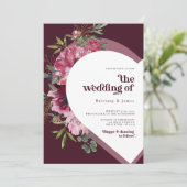 Rosa und lila Herzromantik Einladung (Stehend Vorderseite)
