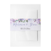 Rosa und Lila Hochzeit der Wasserfarben Einladungsbanderole (Vorderseite Beispiel)