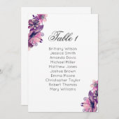 Rosa und lila Hochzeitskarte Einladung (Vorne/Hinten)