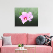 Rosa und Lila Hollyhock-Blume Leinwanddruck (Insitu (Wohnzimmer))