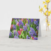 Rosa und lila Hyazinthe-Grußkarte Karte (Gelbe Blume)