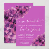 Rosa und Lila Hydrangea Bridal Dusche Einladung (Vorne/Hinten)