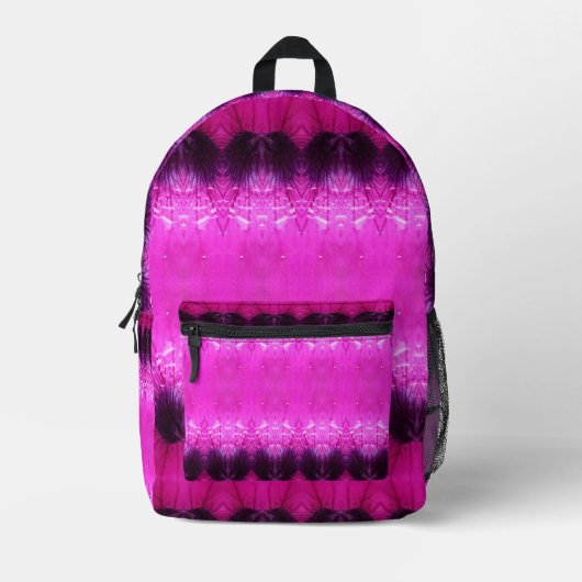 Rosa und Lila Ikat Bedruckter Rucksack (Vorderseite)