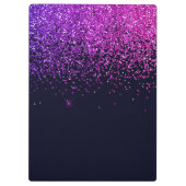 Rosa und Lila Imitat Glitzer & Diamonds Monogram Klemmbrett (Rückseite)