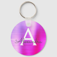 rosa und Lila Imitat Monogramm aus rostfreiem Stah