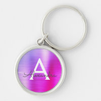 rosa und Lila Imitat Monogramm aus rostfreiem Stah