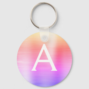 rosa und Lila Imitat Monogramm aus rostfreiem Stah Schlüsselanhänger