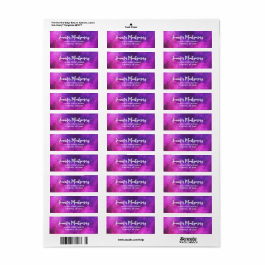 Rosa und Lila Imitate "Space & Stars" Galaxie (Vorne)