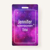 Rosa und Lila Imitate "Space & Stars" Galaxie Ausweis (Vorderseite)