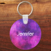 Rosa und Lila Imitate "Space & Stars" Galaxie Schlüsselanhänger (Vorderseite)
