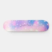 Rosa und Lila Individuelle Name Skateboard (Horizontal)