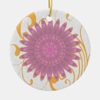 Rosa und Lila Kaleidoskop-Blume Keramikornament