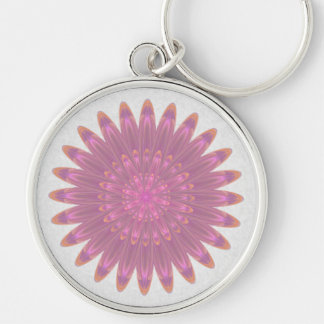 Rosa und Lila Kaleidoskop-Blume Schlüsselanhänger