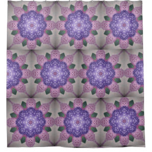 Rosa und Lila Kaleidoskop-Hydrangea Duschvorhang