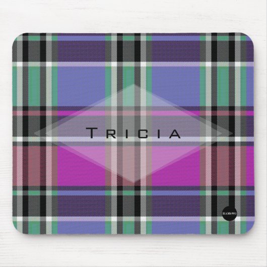 Rosa und Lila Karierte Mousepad - HAMbyWG (Vorne)