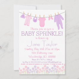 Rosa und Lila Kleider Baby Sprinkle Einladung