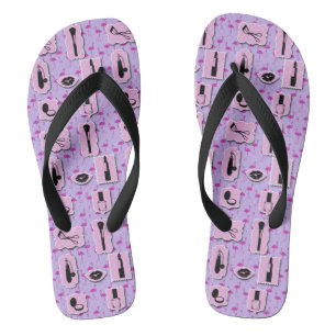 Rosa und Lila Kosmetika bilden Flip Flops Badesandalen