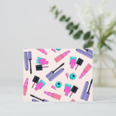 Rosa und Lila Kosmetikmuster Postkarte (Stehend Vorderseite)