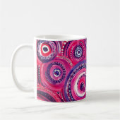 Rosa und Lila Kreise und Wirbel Originale Kunst Kaffeetasse (Links)