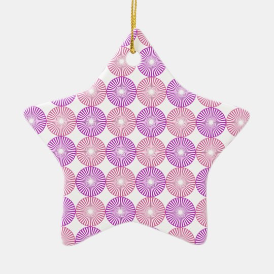 Rosa und lila Kreismuster Keramik Stern-Ornament