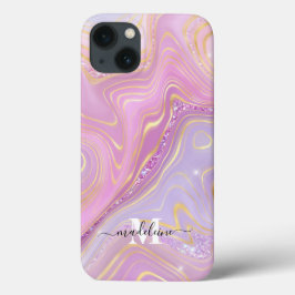 Rosa und Lila Kristall-Marmor, irisierende Agate C Case-Mate iPhone Hülle