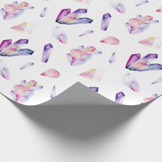 Rosa und Lila Kristalle Geschenkpapier (Ecke)