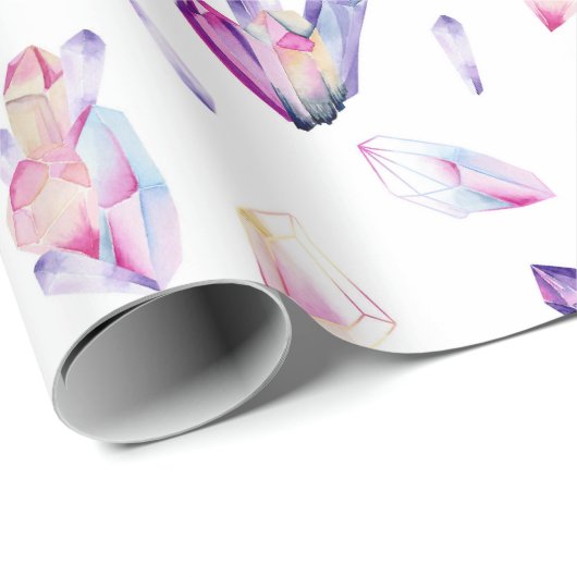 Rosa und Lila Kristalle Geschenkpapier (Rolleneckpunkt)