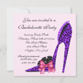 Rosa und Lila Leopard Corset Lila Bachelorette P Einladung (Rückseite)
