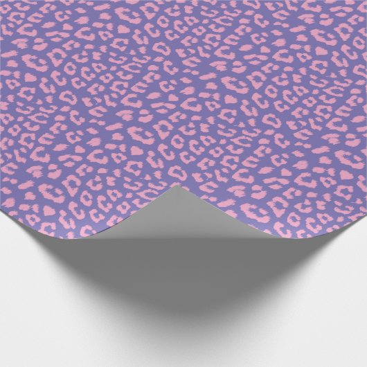 Rosa und Lila Leopard-Druckmuster Geschenkpapier (Ecke)