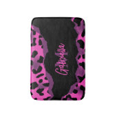 Rosa und Lila Leopardrucke Badematte (Vorderseite Vertikal)