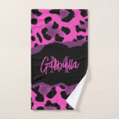 Rosa und Lila Leopardrucke Badhandtuch Set (Handtuch)