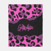 Rosa und Lila Leopardrucke Fleecedecke (Vorderseite)